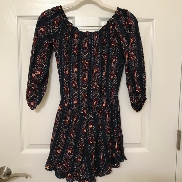 AEO Paisley Off the Shoulder Romper - Picture 3 of 7